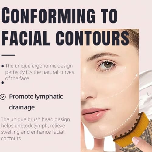 Facial tool promoting lymphatic drainage and facial contouring.