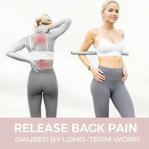 Woman demonstrating exercises to release back pain.