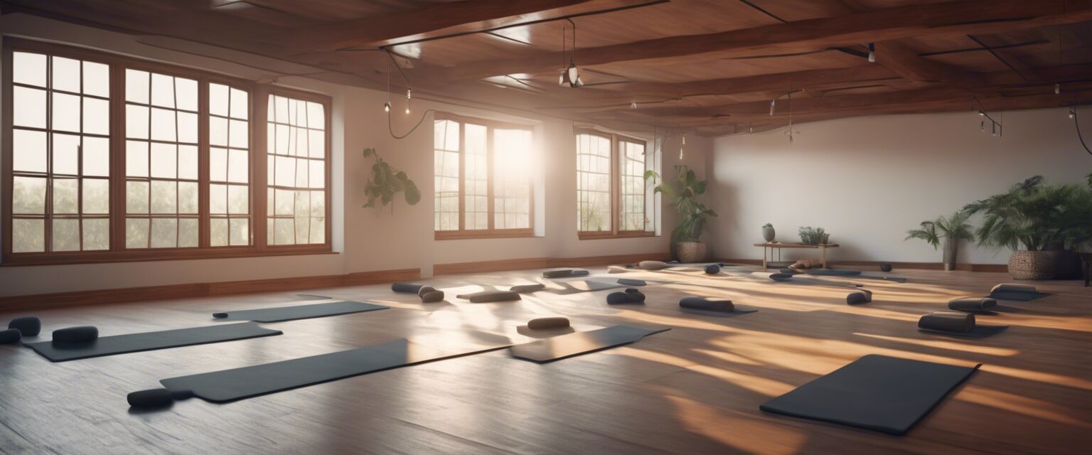 Community yoga studio with tech