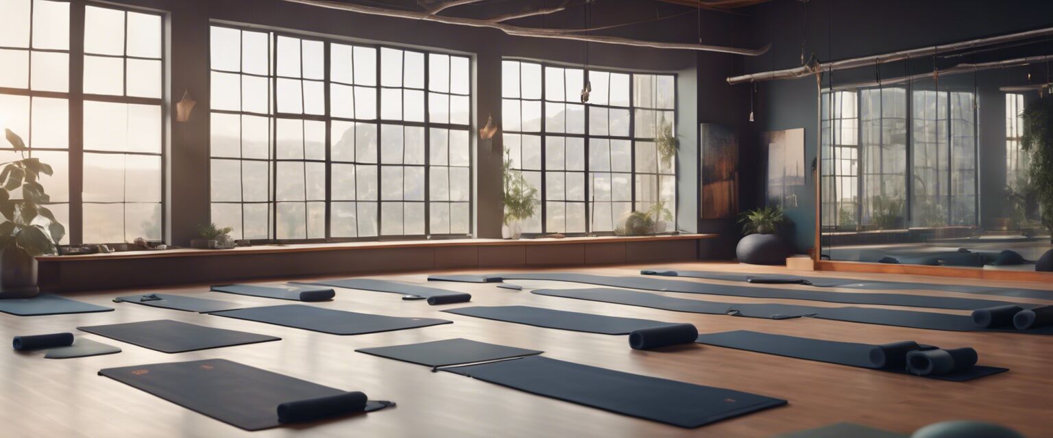 High-tech yoga studio interior