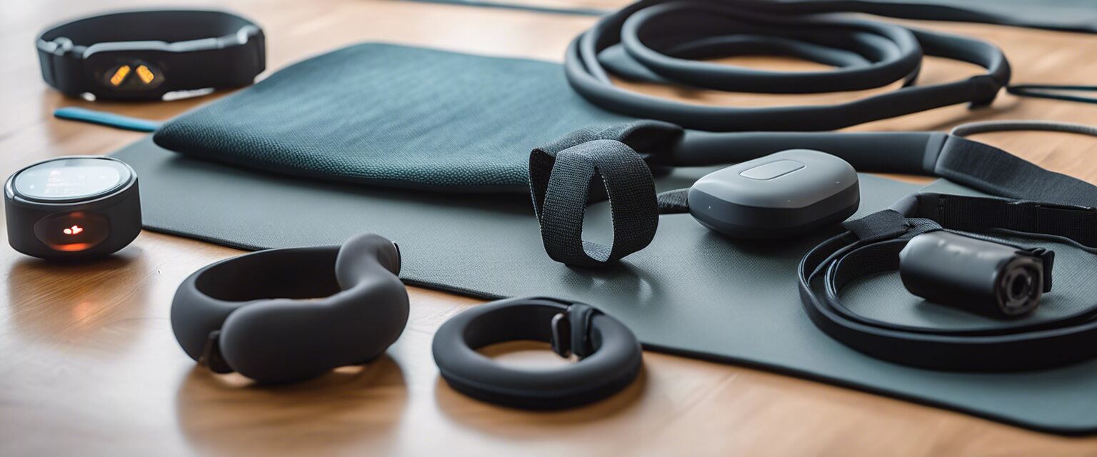 Close-up of wearable yoga devices